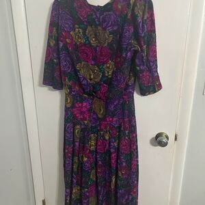 Vibrant Floral Long Sleeve Dress